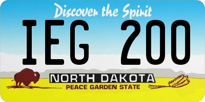 ND license plate IEG200