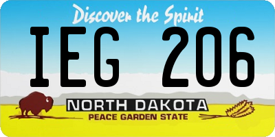ND license plate IEG206