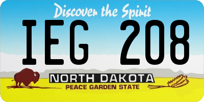 ND license plate IEG208