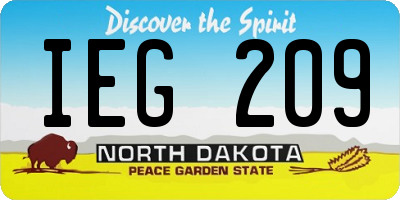 ND license plate IEG209