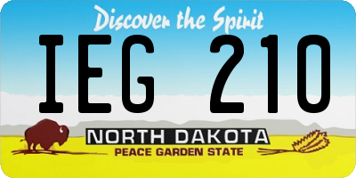 ND license plate IEG210
