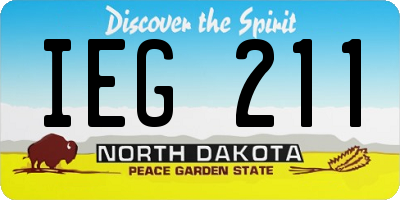ND license plate IEG211