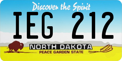 ND license plate IEG212