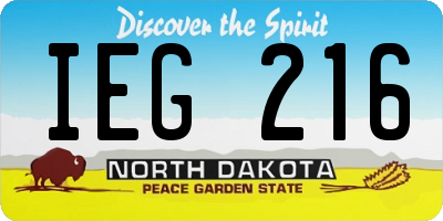 ND license plate IEG216