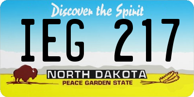ND license plate IEG217