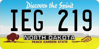 ND license plate IEG219