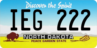 ND license plate IEG222