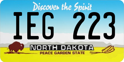 ND license plate IEG223
