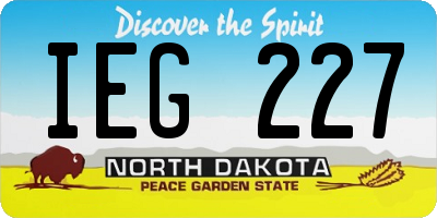 ND license plate IEG227