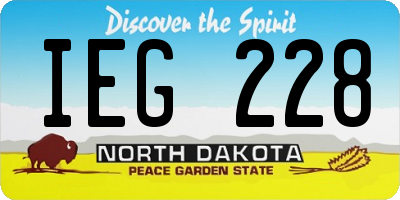 ND license plate IEG228