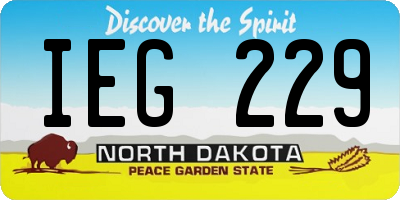 ND license plate IEG229