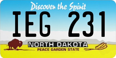 ND license plate IEG231