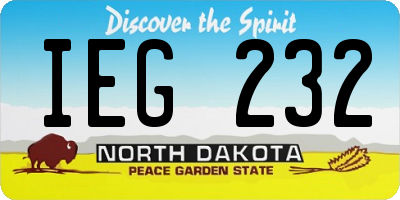 ND license plate IEG232
