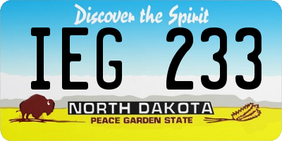 ND license plate IEG233
