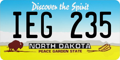 ND license plate IEG235