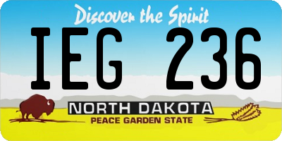 ND license plate IEG236