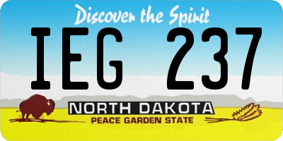 ND license plate IEG237