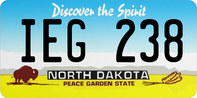ND license plate IEG238