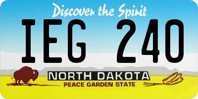 ND license plate IEG240