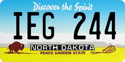 ND license plate IEG244