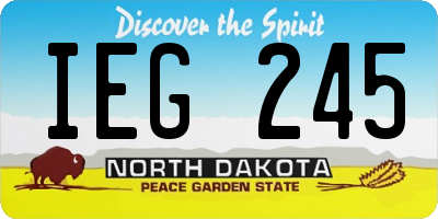 ND license plate IEG245