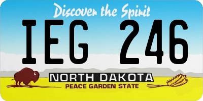 ND license plate IEG246