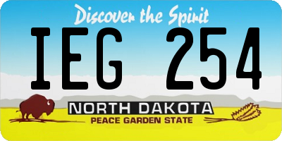 ND license plate IEG254