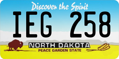 ND license plate IEG258