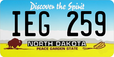 ND license plate IEG259