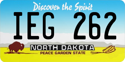 ND license plate IEG262