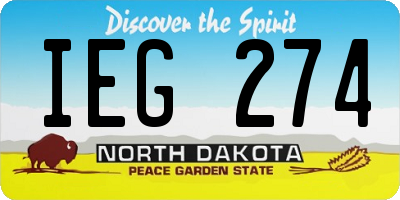 ND license plate IEG274
