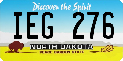 ND license plate IEG276