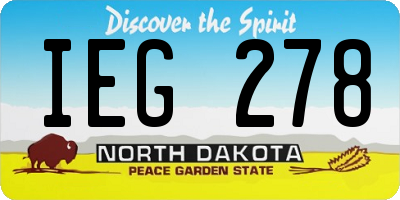 ND license plate IEG278