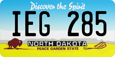 ND license plate IEG285