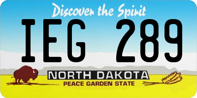 ND license plate IEG289