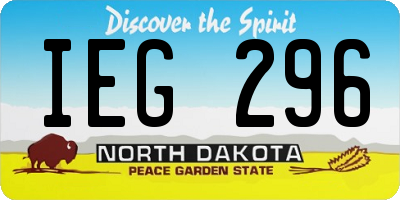 ND license plate IEG296