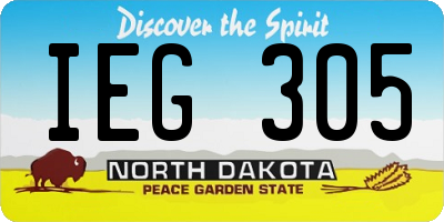 ND license plate IEG305