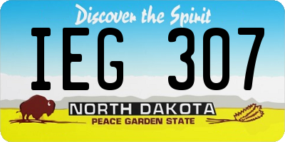 ND license plate IEG307