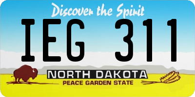 ND license plate IEG311