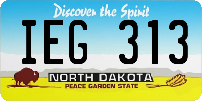 ND license plate IEG313