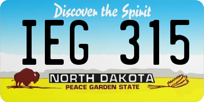ND license plate IEG315