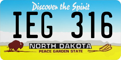 ND license plate IEG316
