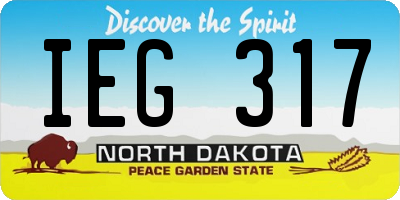 ND license plate IEG317