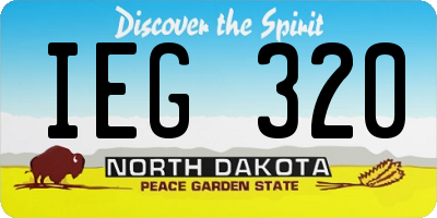 ND license plate IEG320