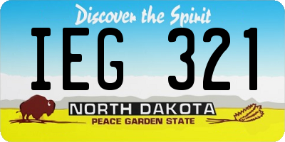 ND license plate IEG321