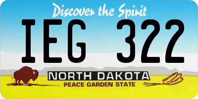 ND license plate IEG322