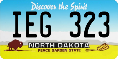 ND license plate IEG323