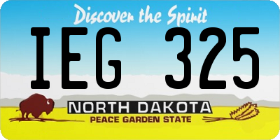 ND license plate IEG325
