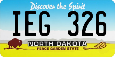 ND license plate IEG326