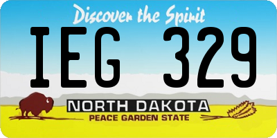 ND license plate IEG329